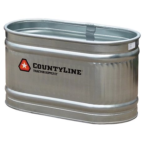 CountyLine 100 gal. Oval Galvanized Stock Tank, 2 ft. x 4 ft. x 2 ft.