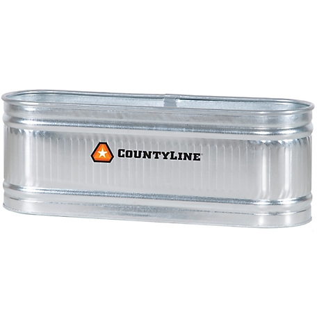 CountyLine 170 gal. Oval Galvanized Stock Tank, 2 ft. x 6 ft. x 2 ft.
