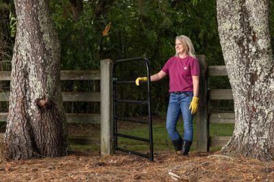 Image showing  4 ft. x 4 ft. 6-Bar Utility Tube Gate, 1-3/4 in. Tube, Gray