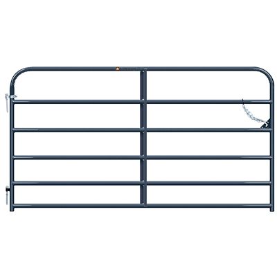 CountyLine 8 ft. x 4 ft. 6-Bar Utility Tube Gate, 1-3/4 in. Tube, Gray