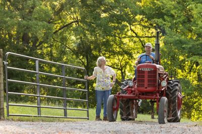 Image showing  12 ft. x 50 in. 6-Bar Heritage Galvanized Farm Gate, Gray