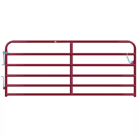 CountyLine Heavy Duty 6 Bar Tubular Gate 10 ft Red Corral Panels & Gates