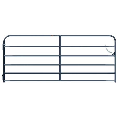 CountyLine 6-Bar Utility Tube Gate 10 ft x 4.1 ft 1-3/4 in Tubing Gray Corral Panels & Gates