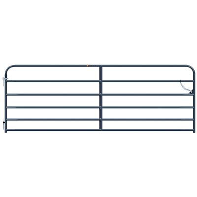 CountyLine 12 ft. x 4.1 ft. 6-Bar Utility Tube Gate, 1-3/4 in. Tube, Gray