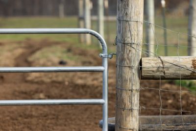 Image showing  14 ft. x 4 ft. 6-Bar Utility Tube Farm Gate, Gray
