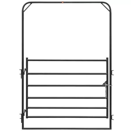 CountyLine 6' x 8' 6 Bar Wide Corral with 8' High Frame 1-3/4" Tubing Gray Corral Panels & Gates