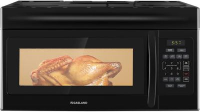 Gasland Chef Over the Stove Microwave Oven, 1.6 cu. ft. Capacity, 1000 Watts, 300 Cfm, Black, 13 in. Glass Turntable, OTR1603B