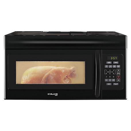 Gasland Chef Over the Stove Microwave Oven, 1.6 cu. ft. Capacity, 1000 Watts, 300 Cfm, Black, 13 in. Glass Turntable, OTR1603B