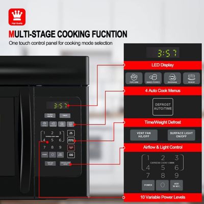 Image showing 6 th Gasland Chef 1.6 cu. ft. Over-the-Stove Microwave Oven, Black