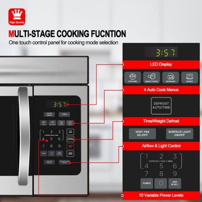 Image showing  1.6 cu. ft. Over-the-Stove Microwave Oven, Stainless Steel