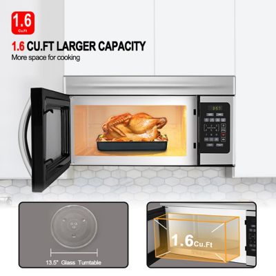 Image showing  1.6 cu. ft. Over-the-Stove Microwave Oven, Stainless Steel