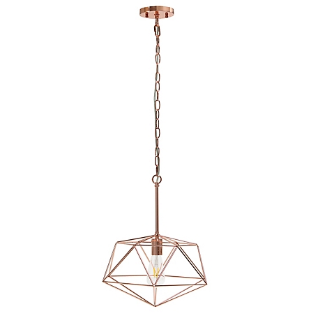 Lalia Home 1 Light Modern Metal Wire Paragon Hanging Ceiling Pendant Fixture, LHP-3003-RG