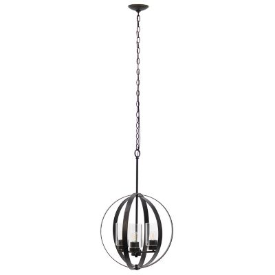 Lalia Home 3 Light Adjustable Industrial Globe Hanging Metal And Glass Ceiling Pendant, Lhp-3010-Rz