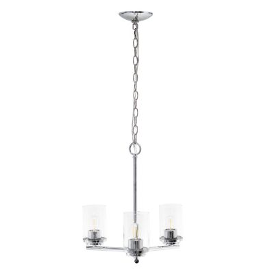 Lalia Home 3 Light Classic Contemporary Glass and Metal Hanging Pendant Chandelier, LHP-3012-CH
