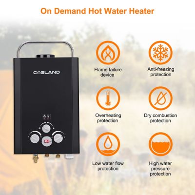 Image showing  1.58 GPM 6 L Portable Gas Water Heater, Instant Propane Water Heater, Overheating Protection
