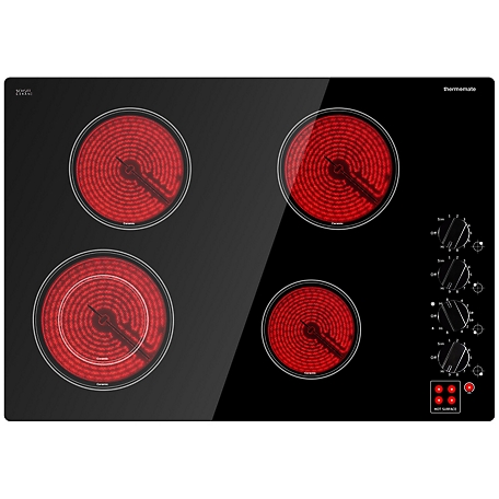 thermomate 30 in.Total 73000W Built-In Radiant Smooth Surface Electric Cooktop with 4 Burners and Power Knobs