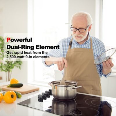 Image showing  30 in.Total 73000W Built-In Radiant Smooth Surface Electric Cooktop with 4 Burners and Power Knobs