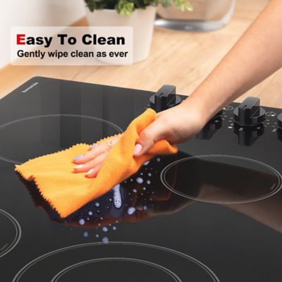 Image showing  30 in.Total 73000W Built-In Radiant Smooth Surface Electric Cooktop with 4 Burners and Power Knobs