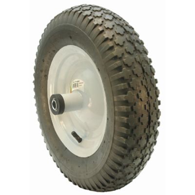 MaxPower 400 x 400 x 8 Wheelbarrow Wheel Assembly with a 6 in. Center Hub and Knobby Tread, 335262