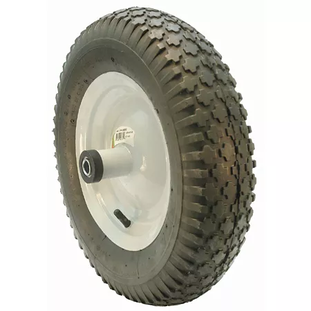 MaxPower 400 x 400 x 8 Wheelbarrow Wheel Assembly with 6" Center Hub and Cleated Tread 335262 Mower Accessories