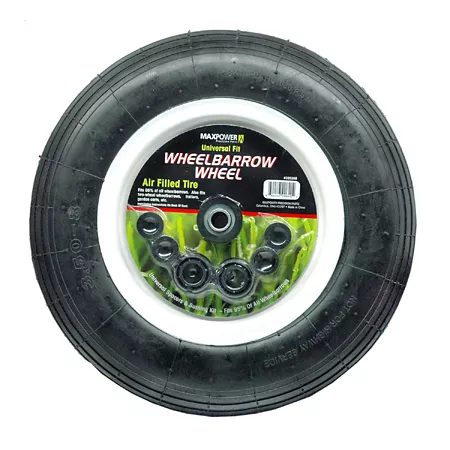 MaxPower Universal Wheelbarrow Wheel - Air Filled 335268 Mower Tires & Wheels