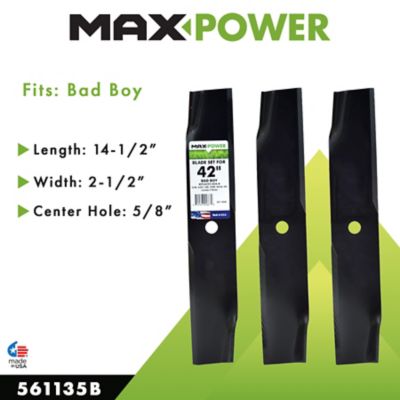 Image showing  42 in. Lawn Mower Blades for Many Dixie Chopper Mowers, Replaces OEM 30227-42, 63227-N and 038-4221-00, 3-Pack