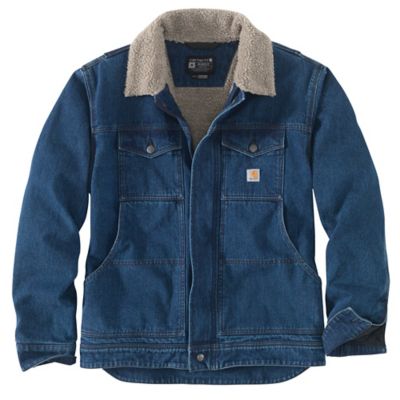 Carhartt Men's Relaxed Fit Denim Sherpa-Lined Jacket