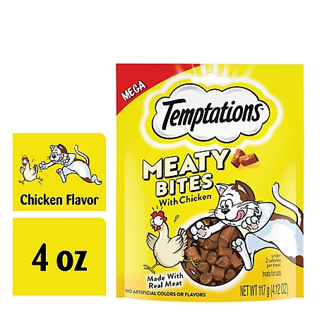 Temptations Meaty Bites, Soft and Savory Cat Treats, Chicken Flavor
