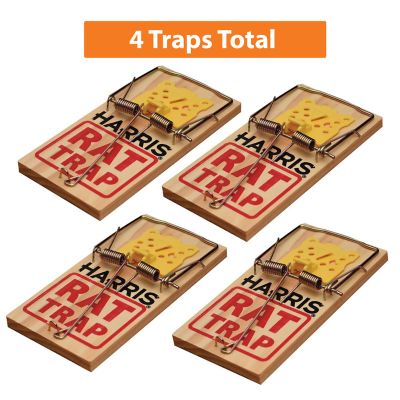 Harris Reusable Wooden Rat Traps, 4-Pack