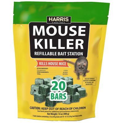 Harris Mouse Killer Bars with Refill Station, 20-Pack