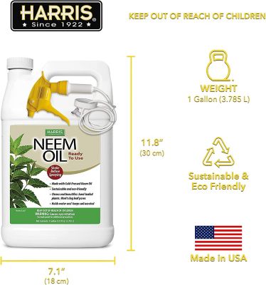Image showing 6 th Harris 1 gal. Neem Oil Spray for Plants, Cold Pressed Ready-to-Use