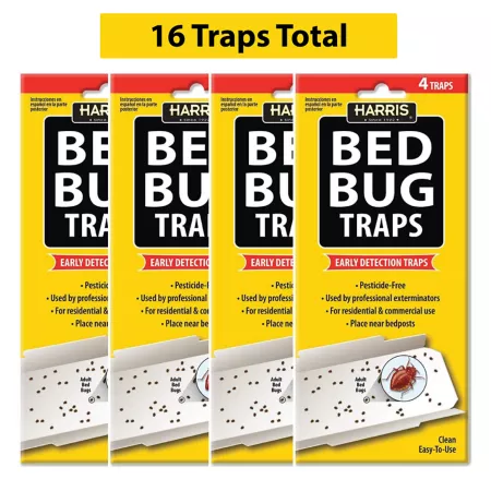 Harris Bed Bug Traps for Early Detection and Monitoring 4 Pack 16 Traps Total Insect Traps