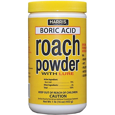 Harris Boric Acid Roach Killer Powder with Lure (16 oz.), BAR-16