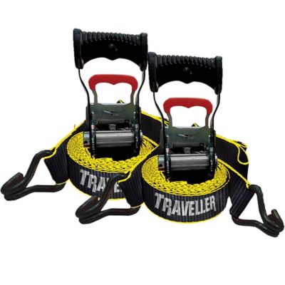 Traveller 1.5 in. x 15 ft. Commercial-Duty Ratchet Tie-Down Straps, 2,000 lb., 2-Pack