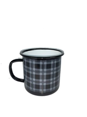 HaynesBesco Group Xmas Black Plaid Enamel Mug, TSC22290A