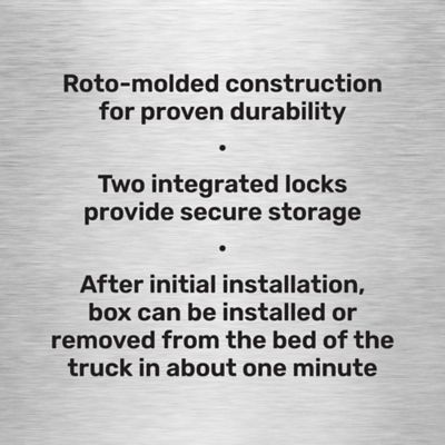 Image showing  58.26 in. x 19.4 in. x 17 in. Tailgate Box, 11 cu. ft. Capacity