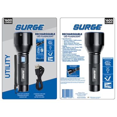 Surge 1,600 Lumen Rechargeable Utility LED Flashlight, HHL3070AS