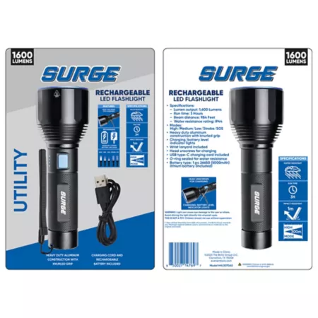 Surge 1 600 Lumen Rechargeable Utility LED Flashlight Flashlights