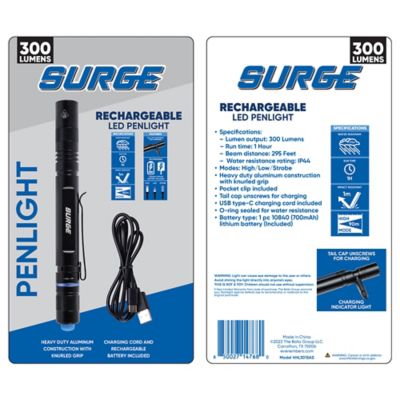 Surge 300 Lumen Rechargeable Penlight, HHL3015AS