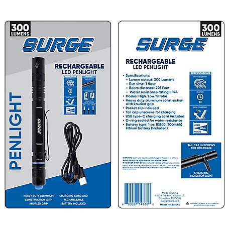Surge 300 Lumen Rechargeable Penlight, HHL3015AS