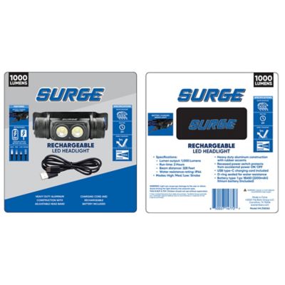 Surge 1,000-Lumen Rechargeable LED Headlamp