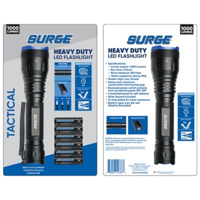 Surge 1,000 Lumen Tactical LED Alkaline Flashlight, HHL3060AS