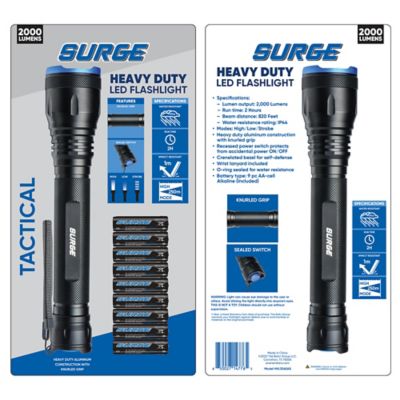 Surge 2,000 Lumen Tactical LED Alkaline Flashlight, HHL3065AS