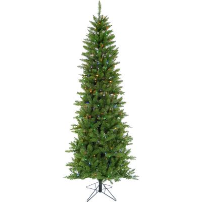 Christmas Time 6.5 ft. Prelit Winter Wonderland Slim Green Christmas Tree with Ez Connect Multi Color LED Lights, CT-WW065-ML