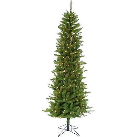 Christmas Time 6.5 ft. Prelit Winter Wonderland Slim Green Christmas Tree, Ez Connect Clear Smart Lights and Metal Stand