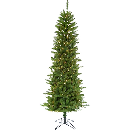 Christmas Time 7.5 ft. Prelit Winter Wonderland Slim Green Christmas Tree with Ez Connect Warm White LED Lights, CT-WW075-LED