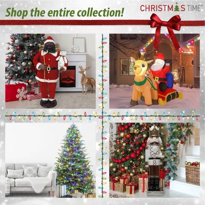 Image showing  6.5 ft. Pre-Lit White Pine Snowy Artificial Christmas Tree, Clear Smart Lights
