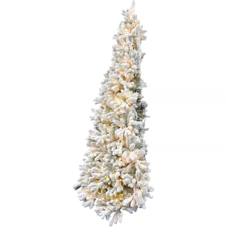 Christmas Time 6.5 ft Half Tree with Warm White LED Lighting CT-HFA065-LEDFL Artificial Christmas Trees