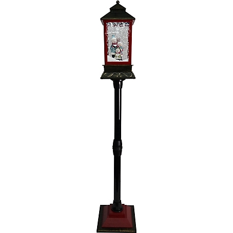 Fraser Hill Farm Let It Snow Series 49 in. Musical Mini Street Lamp with Snow Family, FHSL049A-RD2