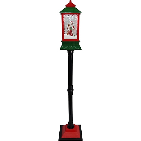 Fraser Hill Farm Let It Snow Series 49 in. Musical Mini Street Lamp with Santa Scene, FHSL049A-RG1